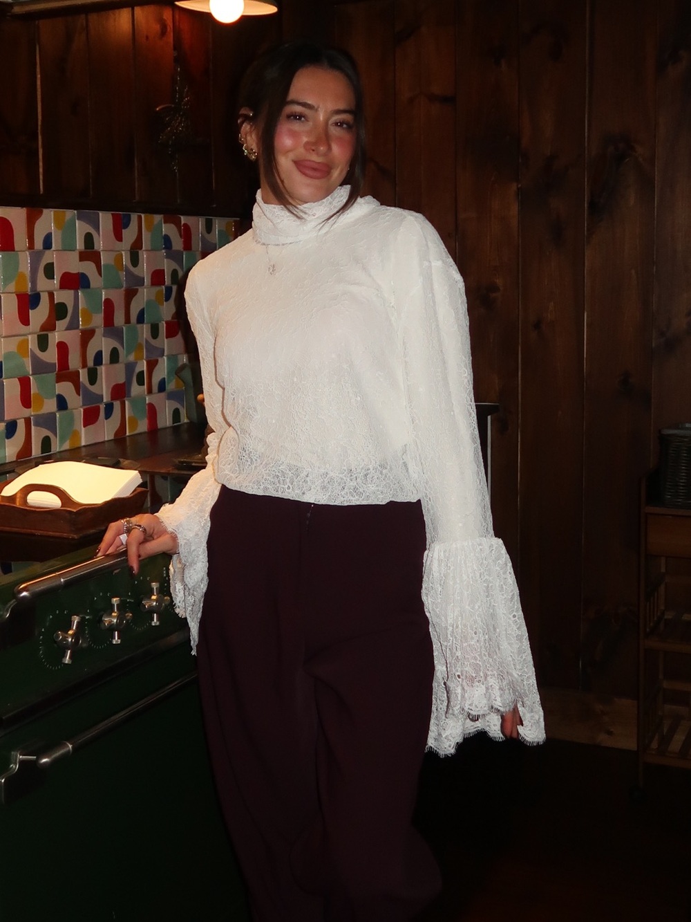 Burgundy trousers
